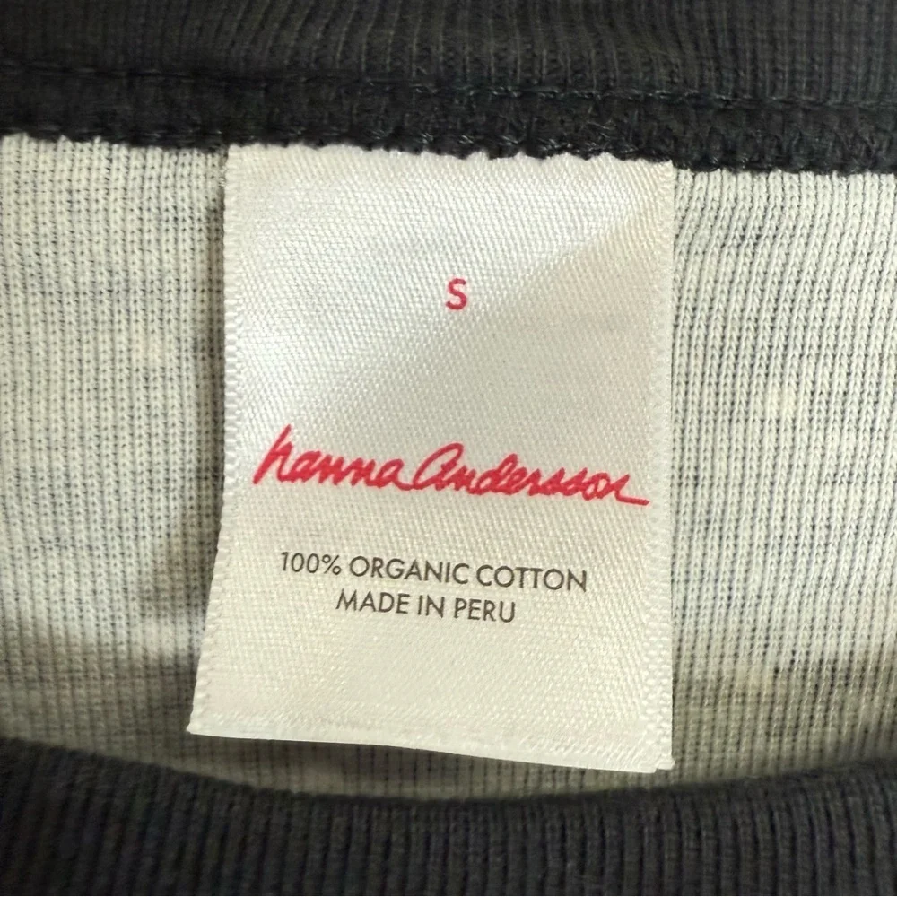 Hanna Andersson Pajama Top Womens Small Heritage Fair Isle Black Lounge Cotton